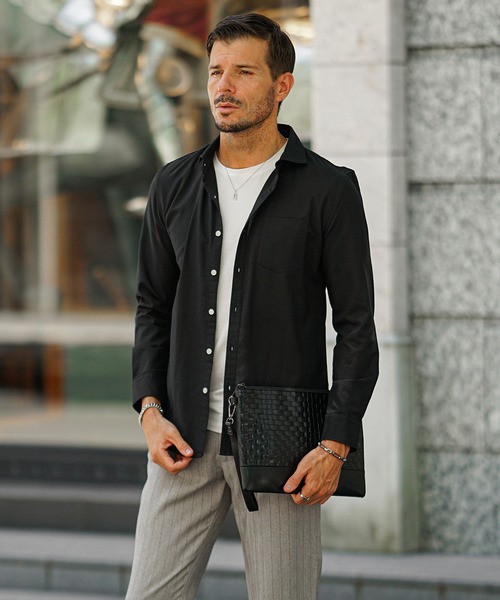 JOKER（ジョーカー）の「【JOKER】ホリゾンタルカラー オックスフォード シャツ メンズ 春服 春物 白シャツ ホワイト ブラック（シャツ/ブラウス・メンズ・ホワイト/ピンク/ネイビー/ベージュ/オレンジ/ミント/サックスブルー/ブラック・XL/M/L）」の11枚目の写真