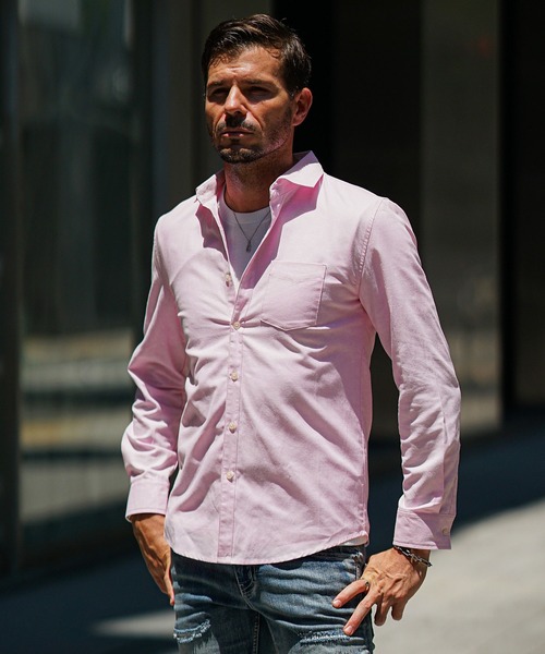 JOKER（ジョーカー）の「【JOKER】ホリゾンタルカラー オックスフォード シャツ メンズ 春服 春物 白シャツ ホワイト ブラック（シャツ/ブラウス・メンズ・ホワイト/ピンク/ネイビー/ベージュ/オレンジ/ミント/サックスブルー/ブラック・XL/M/L）」の15枚目の写真