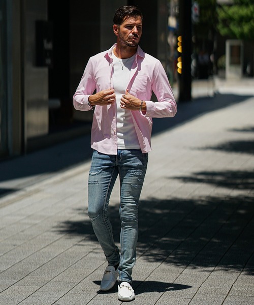 JOKER（ジョーカー）の「【JOKER】ホリゾンタルカラー オックスフォード シャツ メンズ 春服 春物 白シャツ ホワイト ブラック（シャツ/ブラウス・メンズ・ホワイト/ピンク/ネイビー/ベージュ/オレンジ/ミント/サックスブルー/ブラック・XL/M/L）」の16枚目の写真