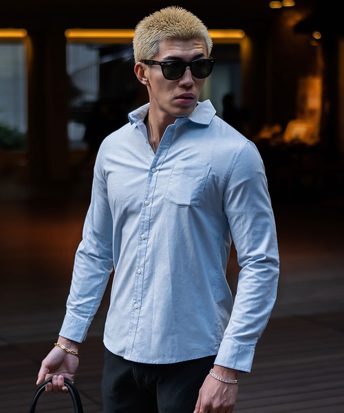 JOKER（ジョーカー）の「【JOKER】ホリゾンタルカラー オックスフォード シャツ メンズ 春服 春物 白シャツ ホワイト ブラック（シャツ/ブラウス・メンズ・ホワイト/ピンク/ネイビー/ベージュ/オレンジ/ミント/サックスブルー/ブラック・XL/M/L）」の14枚目の写真