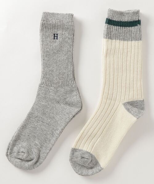 Healthknit（ヘルスニット）の「【Healthknit】2セットクルーソックス 長丈靴下 2PACK SOCKS（ソックス/靴下・メンズ・グレー/オフホワイト/その他/その他2/その他1/マルチ/その他5/その他6/その他4/その他3/その他7/その他8/その他9/その他10/その他12/その他11/その他13/その他14・FREE/S）」の3枚目の写真