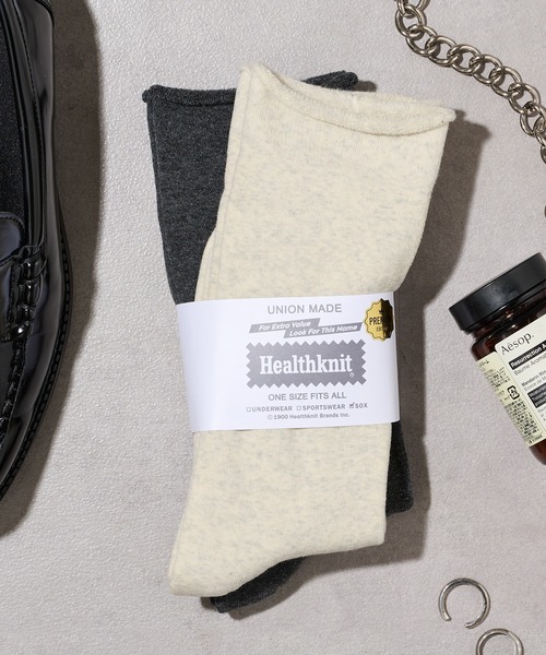 Healthknit（ヘルスニット）の「【Healthknit】2セットクルーソックス 長丈靴下 2PACK SOCKS（ソックス/靴下・メンズ・グレー/オフホワイト/その他/その他2/その他1/マルチ/その他5/その他6/その他4/その他3/その他7/その他8/その他9/その他10/その他12/その他11/その他13/その他14・FREE/S）」の15枚目の写真