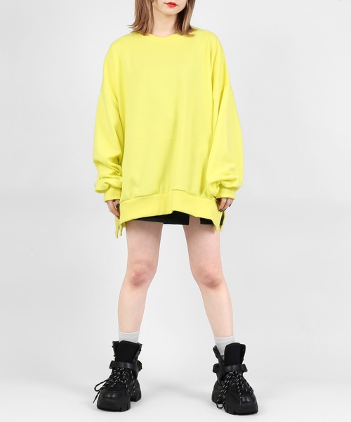 DING(ディング)の「DING/無地カラービッグシルエットスウェット(スウェット・レディース・イエロー/ブラック/ブルー・FREE)」の8枚目の写真