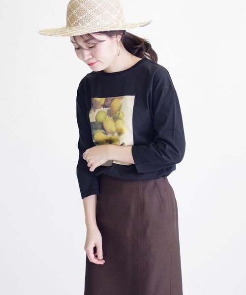 SHIPS（シップス）の「エンブロイダリー 7/S TEE（Tシャツ/カットソー・レディース・ホワイト/ブラック/ダークグレー/ライトホワイト・ONE SIZE）」の4枚目の写真