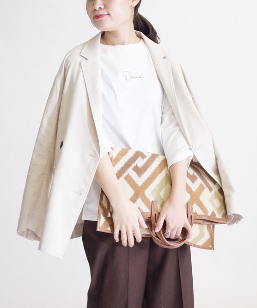 SHIPS（シップス）の「エンブロイダリー 7/S TEE（Tシャツ/カットソー・レディース・ホワイト/ブラック/ダークグレー/ライトホワイト・ONE SIZE）」の22枚目の写真