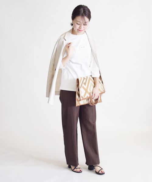 SHIPS（シップス）の「エンブロイダリー 7/S TEE（Tシャツ/カットソー・レディース・ホワイト/ブラック/ダークグレー/ライトホワイト・ONE SIZE）」の19枚目の写真