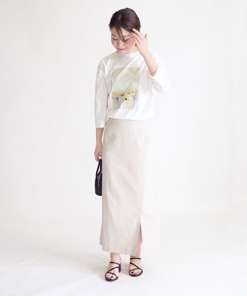 SHIPS（シップス）の「エンブロイダリー 7/S TEE（Tシャツ/カットソー・レディース・ホワイト/ブラック/ダークグレー/ライトホワイト・ONE SIZE）」の14枚目の写真