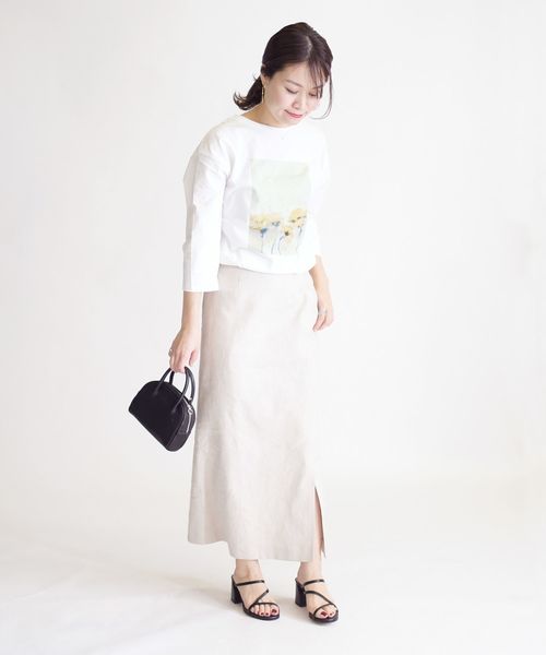 SHIPS（シップス）の「エンブロイダリー 7/S TEE（Tシャツ/カットソー・レディース・ホワイト/ブラック/ダークグレー/ライトホワイト・ONE SIZE）」の13枚目の写真