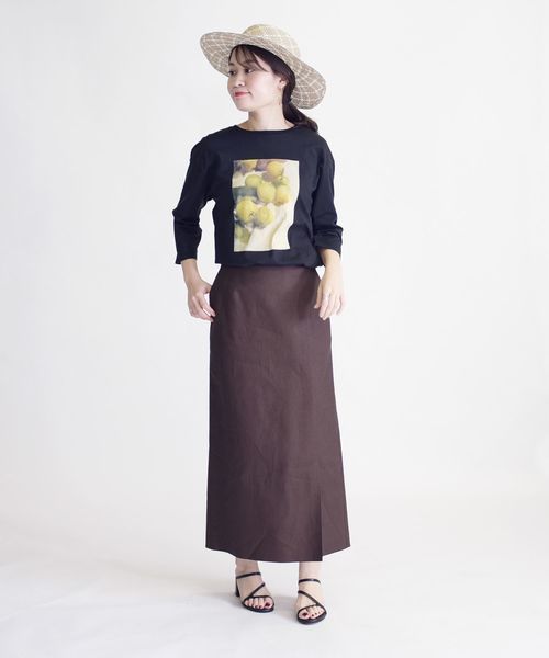 SHIPS（シップス）の「エンブロイダリー 7/S TEE（Tシャツ/カットソー・レディース・ホワイト/ブラック/ダークグレー/ライトホワイト・ONE SIZE）」の9枚目の写真