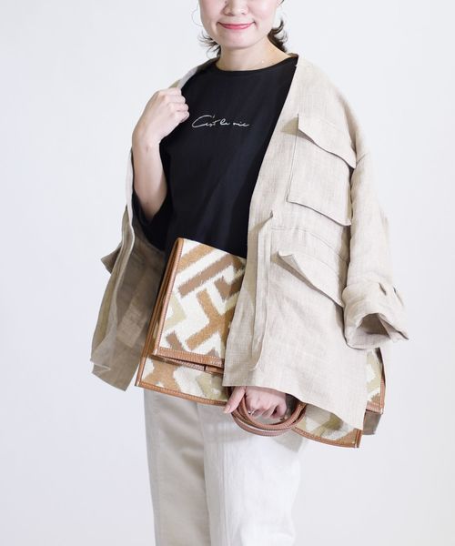 SHIPS（シップス）の「エンブロイダリー 7/S TEE（Tシャツ/カットソー・レディース・ホワイト/ブラック/ダークグレー/ライトホワイト・ONE SIZE）」の8枚目の写真