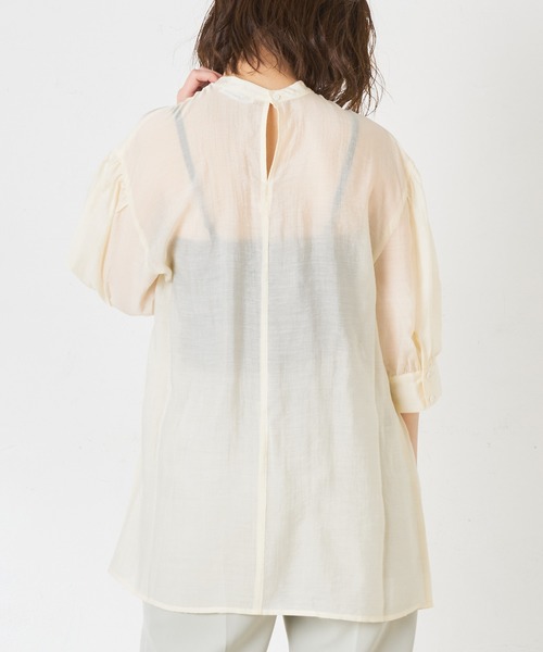 natural couture（ナチュラルクチュール）の「シアーシャツ+ニットビスチェセット（シャツ/ブラウス・レディース・ブラック/ベージュ/アイボリー・FREE）」の21枚目の写真