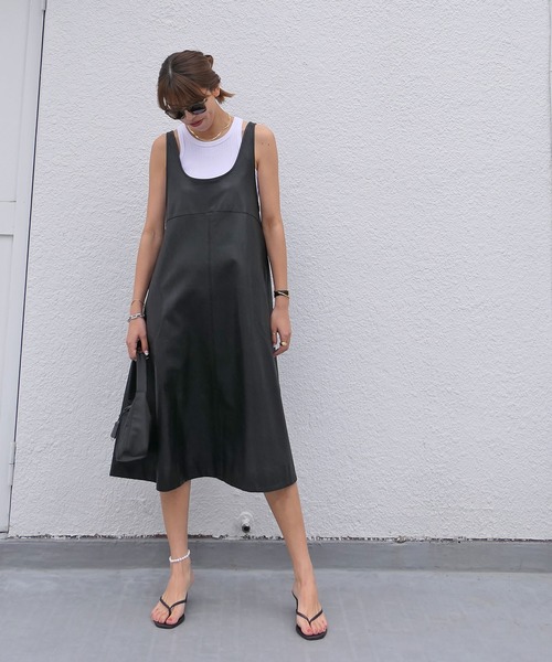 AKTE（アクテ）の「フェイクレザーワンピース（ワンピース）」 - WEAR