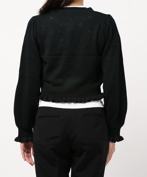 axes femme（アクシーズファム）の「葡萄刺繍ニットカーデ（カーディガン/ボレロ・レディース・ワイン/グリーン/ブラック・MEDIUM）」の4枚目の写真