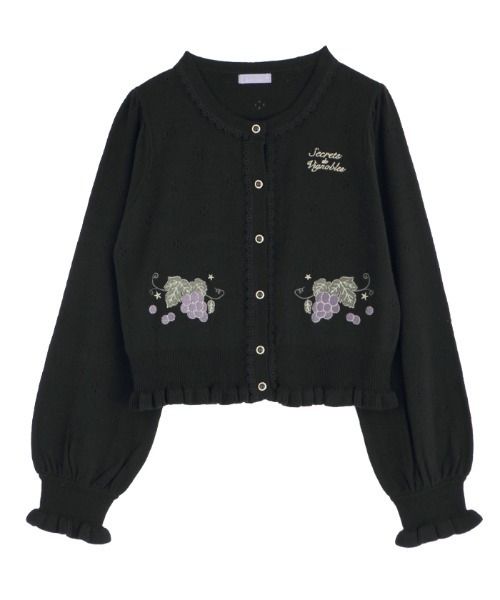 axes femme（アクシーズファム）の「葡萄刺繍ニットカーデ（カーディガン/ボレロ・レディース・ワイン/グリーン/ブラック・MEDIUM）」の16枚目の写真