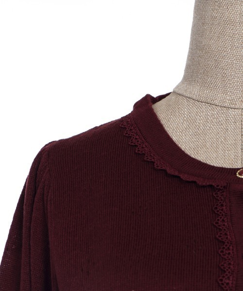 axes femme（アクシーズファム）の「葡萄刺繍ニットカーデ（カーディガン/ボレロ・レディース・ワイン/グリーン/ブラック・MEDIUM）」の9枚目の写真