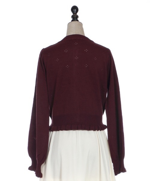 axes femme（アクシーズファム）の「葡萄刺繍ニットカーデ（カーディガン/ボレロ・レディース・ワイン/グリーン/ブラック・MEDIUM）」の8枚目の写真