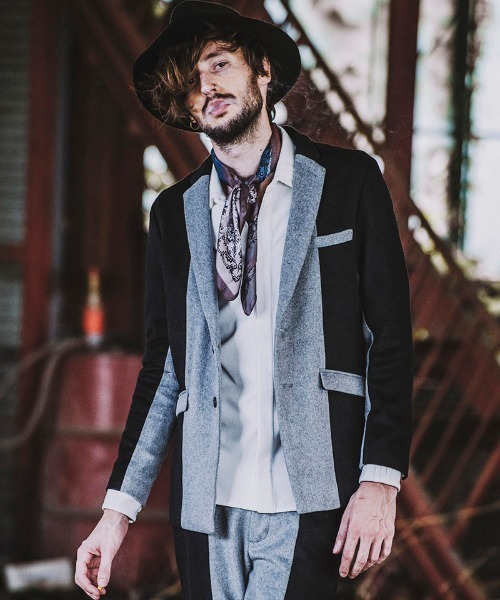 NO ID.(ノーアイディ)の「mj7530-スイッチング2B-JKT ジャケット(テーラードジャケット・メンズ・ストライプ/ブラック/チェック・1/3/2)」の5枚目の写真