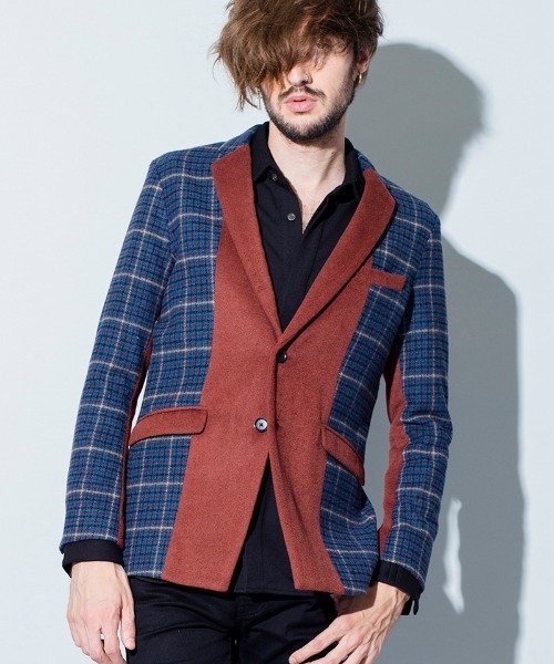 NO ID.(ノーアイディ)の「mj7530-スイッチング2B-JKT ジャケット(テーラードジャケット・メンズ・ストライプ/ブラック/チェック・1/3/2)」の9枚目の写真