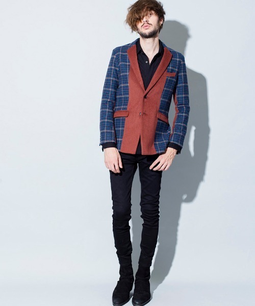 NO ID.(ノーアイディ)の「mj7530-スイッチング2B-JKT ジャケット(テーラードジャケット・メンズ・ストライプ/ブラック/チェック・1/3/2)」の11枚目の写真