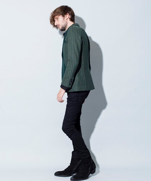 NO ID.(ノーアイディ)の「mj7530-スイッチング2B-JKT ジャケット(テーラードジャケット・メンズ・ストライプ/ブラック/チェック・1/3/2)」の15枚目の写真