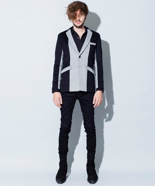 NO ID.(ノーアイディ)の「mj7530-スイッチング2B-JKT ジャケット(テーラードジャケット・メンズ・ストライプ/ブラック/チェック・1/3/2)」の19枚目の写真