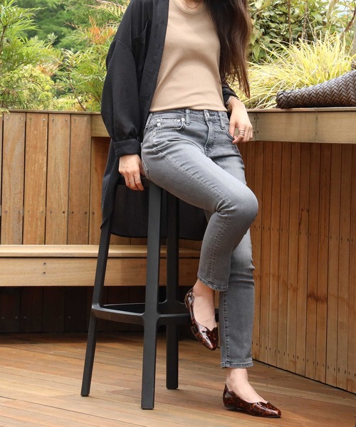 SOMETHING（サムシング）の「【SOMETHING】テーパーストレートパンツ（デニムパンツ・レディース・グレー・26inch/27inch/28inch/29inch/30inch）」の7枚目の写真