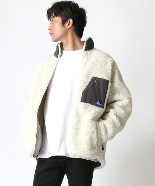 PEN FIELD（ペンフィールド）の「Penfield/ペンフィールド オーバーサイズ シープボアフリースブルゾン/ボアジャケット（ブルゾン・メンズ・ベージュ/パープル/オフホワイト/グリーン・LL/M/L）」の19枚目の写真