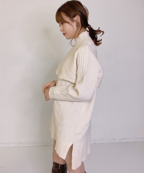 VANNIE U(ヴァニーユー)の「3WAYレイヤードニット(ニット/セーター・レディース・アイボリー/グリーン/モカ・FREE)」の19枚目の写真