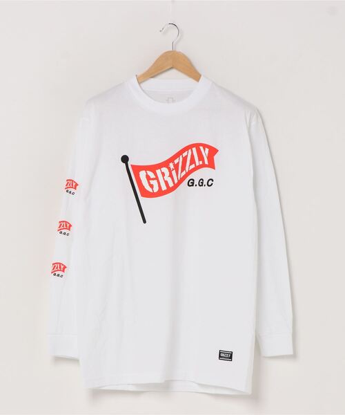 GRIZZLY(グリズリー)の「GRIZZLY/グリズリー メンズ ロンT DESI FLAG POLE LS TEE VIGR204159(Tシャツ/カットソー・メンズ・ホワイト・S/M/L)」の1枚目の写真