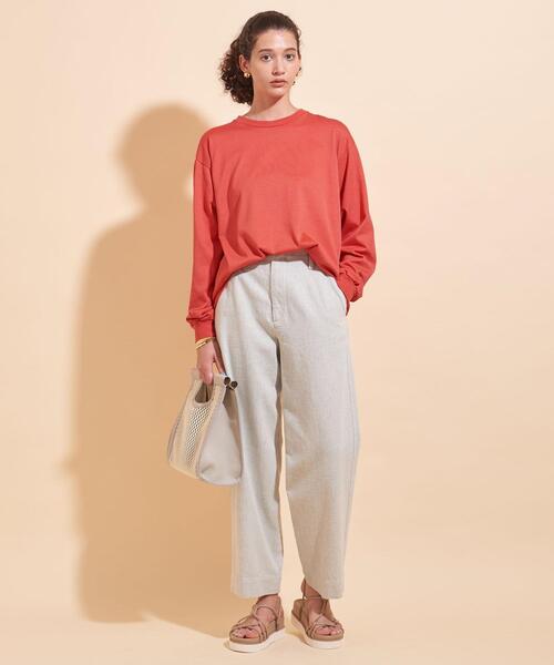 AURALEE(オーラリー)の「【別注】<AURALEE>∴LUSTER PLAITING ロングスリーブTシャツ Ψ(Tシャツ/カットソー・レディース・ブラウン/レッド/ライム・1)」の4枚目の写真