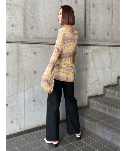 EMODA（エモダ）の「パターングラデーションニット（ニット/セーター・レディース・ベージュ/ブラウン/ブルー・FREE）」の9枚目の写真