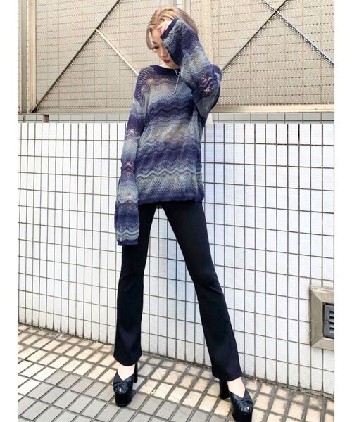 EMODA（エモダ）の「パターングラデーションニット（ニット/セーター・レディース・ベージュ/ブラウン/ブルー・FREE）」の11枚目の写真