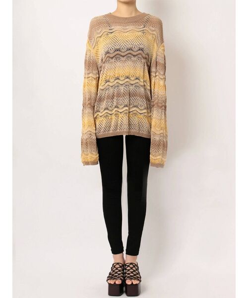 EMODA（エモダ）の「パターングラデーションニット（ニット/セーター・レディース・ベージュ/ブラウン/ブルー・FREE）」の15枚目の写真