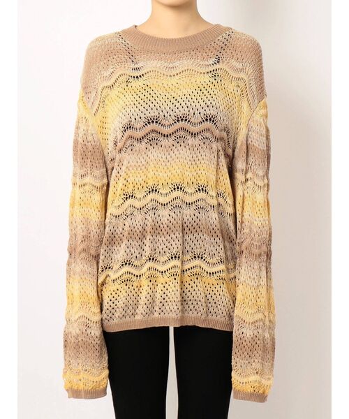 EMODA（エモダ）の「パターングラデーションニット（ニット/セーター・レディース・ベージュ/ブラウン/ブルー・FREE）」の16枚目の写真