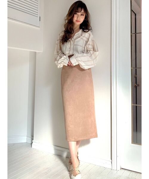 RESEXXY（リゼクシー）の「細ベルトデザインペンシルスカート（スカート・レディース・ベージュ/ブラウン/ピンク・FREE）」の10枚目の写真