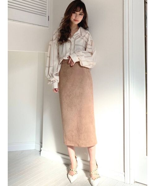 RESEXXY（リゼクシー）の「細ベルトデザインペンシルスカート（スカート・レディース・ベージュ/ブラウン/ピンク・FREE）」の11枚目の写真