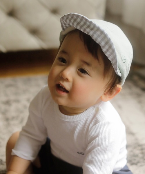 D.fesense（ディーフェセンス）の「ベビーキャップ（キャップ・キッズ・ミント/ピンクベージュ・FREE）」の2枚目の写真
