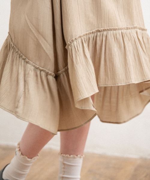 idem（イデム）の「country  waffle onepiece/カントリーワッフルワンピース（ワンピース・レディース・ブラック/ベージュ・FREE）」の10枚目の写真