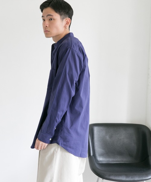 URBAN RESEARCH DOORS(アーバンリサーチドアーズ)の「ライトオックスバンドカラーシャツ(シャツ/ブラウス・メンズ・ホワイト系その他/ブルー系その他/パープル系その他/ロイヤルブルー・40/38)」の1枚目の写真