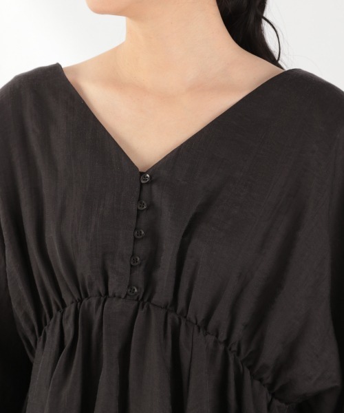 LOWRYS FARM（ローリーズファーム）の「２ＷＡＹソデフリルブラウスＬＳ　932278（シャツ/ブラウス・レディース・アイボリー/ブラック/グリーン・FREE）」の7枚目の写真