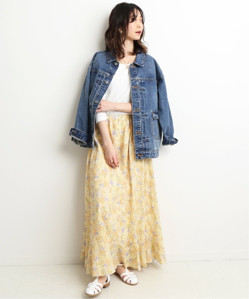 SLOBE IENA（スローブイエナ）の「LISA garden プリントフレアスカート◆（スカート・レディース・イエロー/ブルー系その他・38/36）」の17枚目の写真