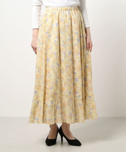 SLOBE IENA（スローブイエナ）の「LISA garden プリントフレアスカート◆（スカート・レディース・イエロー/ブルー系その他・38/36）」の6枚目の写真