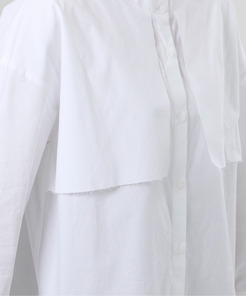 M nort（エムノート）の「【わたなべ麻衣プロデュース】コットン100/レイヤードフラップシャツブラウス（シャツ/ブラウス・レディース・ホワイト/カーキ・FREE）」の17枚目の写真
