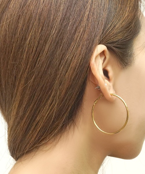 blackdia ocean(ブラックダイヤオーシャン)の「blackdia ocean 18KGPシンプルフープピアス(ピアス(両耳用)・レディース・ゴールド/シルバー/ピンク系その他/ピンクゴールド/シルバー系その他/ゴールド系その他・54/34/63/43/40/49/69/60)」の9枚目の写真