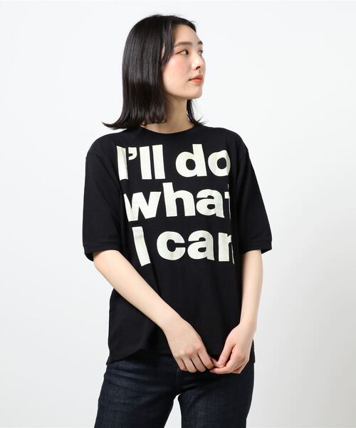 DENIM DUNGAREE（デニムダンガリー）の「天竺 I CAN Tシャツ（Tシャツ/カットソー・レディース・ホワイト/ブラック・SMALL/MEDIUM）」の2枚目の写真