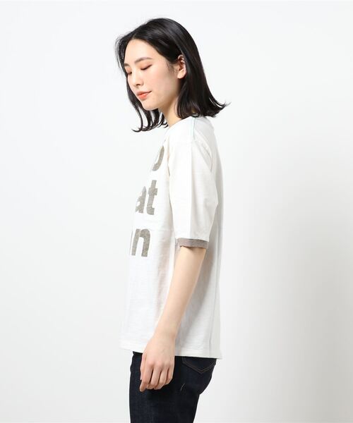 DENIM DUNGAREE（デニムダンガリー）の「天竺 I CAN Tシャツ（Tシャツ/カットソー・レディース・ホワイト/ブラック・SMALL/MEDIUM）」の3枚目の写真