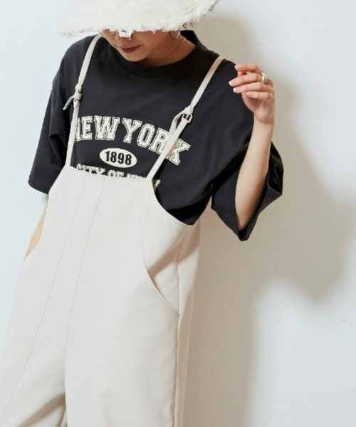 Auntie Rosa Holiday（アンティローザホリデー）の「ロゴプリントTシャツ（Tシャツ/カットソー・レディース・ネイビー/ナチュラル/チャコールグレー・FREE）」の2枚目の写真