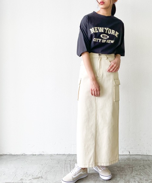 Auntie Rosa Holiday（アンティローザホリデー）の「ロゴプリントTシャツ（Tシャツ/カットソー・レディース・ネイビー/ナチュラル/チャコールグレー・FREE）」の10枚目の写真