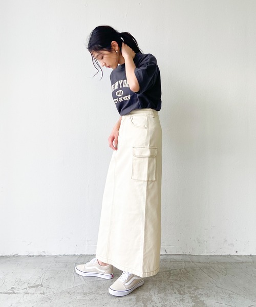 Auntie Rosa Holiday（アンティローザホリデー）の「ロゴプリントTシャツ（Tシャツ/カットソー・レディース・ネイビー/ナチュラル/チャコールグレー・FREE）」の12枚目の写真