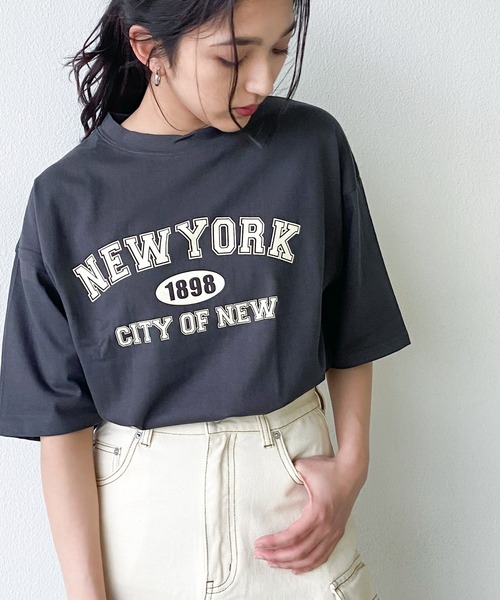 Auntie Rosa Holiday（アンティローザホリデー）の「ロゴプリントTシャツ（Tシャツ/カットソー・レディース・ネイビー/ナチュラル/チャコールグレー・FREE）」の14枚目の写真